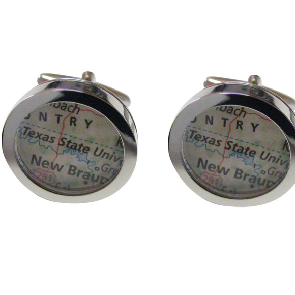 Texas State University Map Cufflinks - Picture 1 of 2